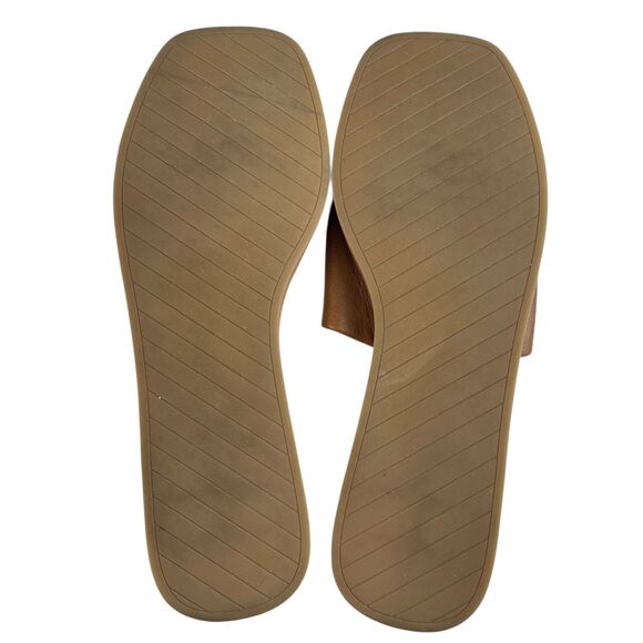 Steve Madden Women’s Holmes Slide Sandals 9M Brown Leather Slip-On Flats - Picture 8 of 9